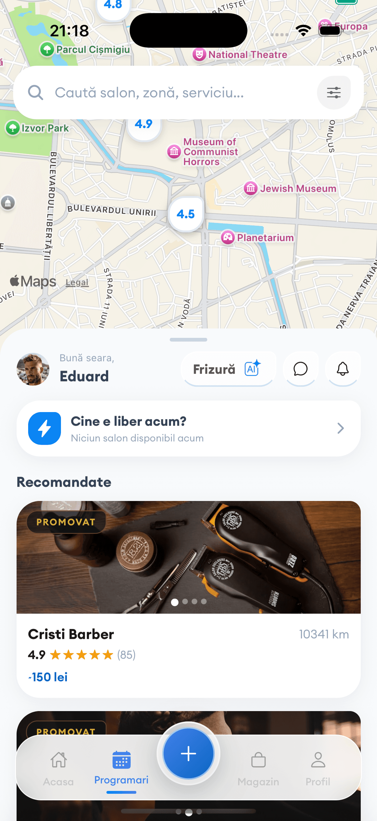 barber-reservation — app de rezervări pentru barbershop-uri cu social, live și e-commerce